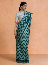 Sumitra Cotton in Dark Green and Pista