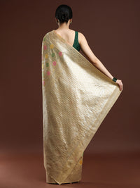 Woven Design Chanderi Cotton Saree in Beige