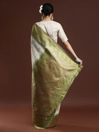 Woven Design Chanderi Cotton Saree in Cream