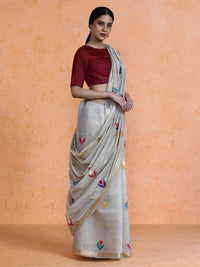 Rithika Cotton in Beige with Peach Motifs