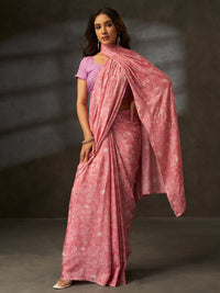 Bageecha Royale in Rose Pink with Floral Motifs