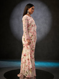 Basanti Bloom in Baby Pink with Floral Motifs