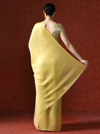 Solid Saree with Blouse Piece in yellow
