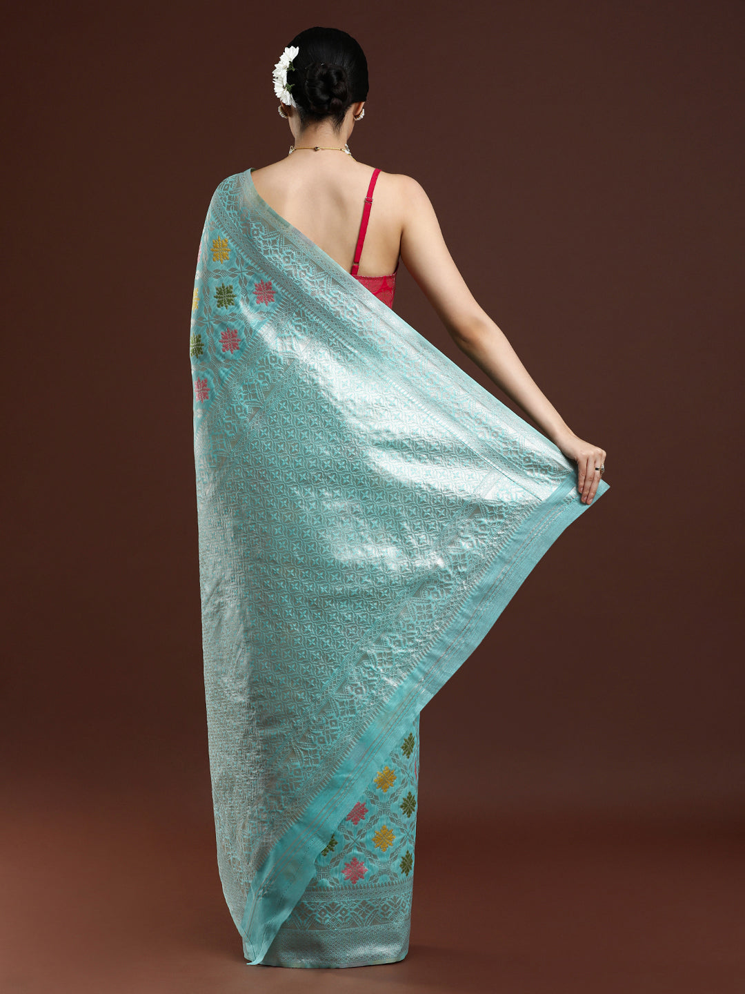 Woven Design Chanderi Cotton Saree in Blue