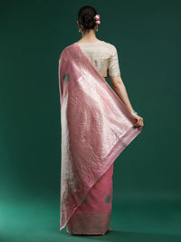 Woven Design Chanderi Cotton Saree in Pink
