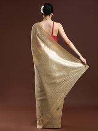 Woven Design Chanderi Cotton Saree in Beige
