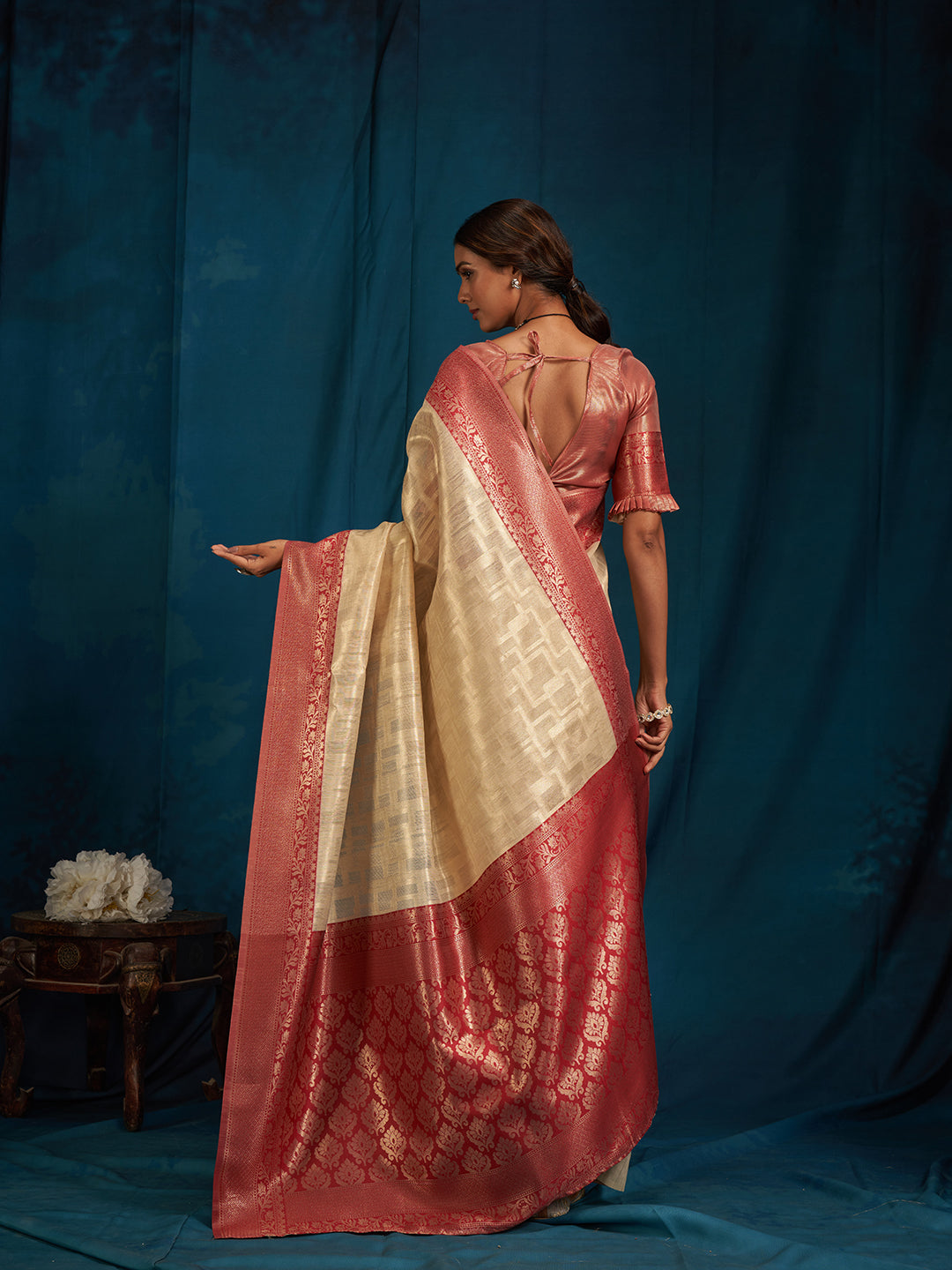 Swarnika Silk In Beige And Maroon