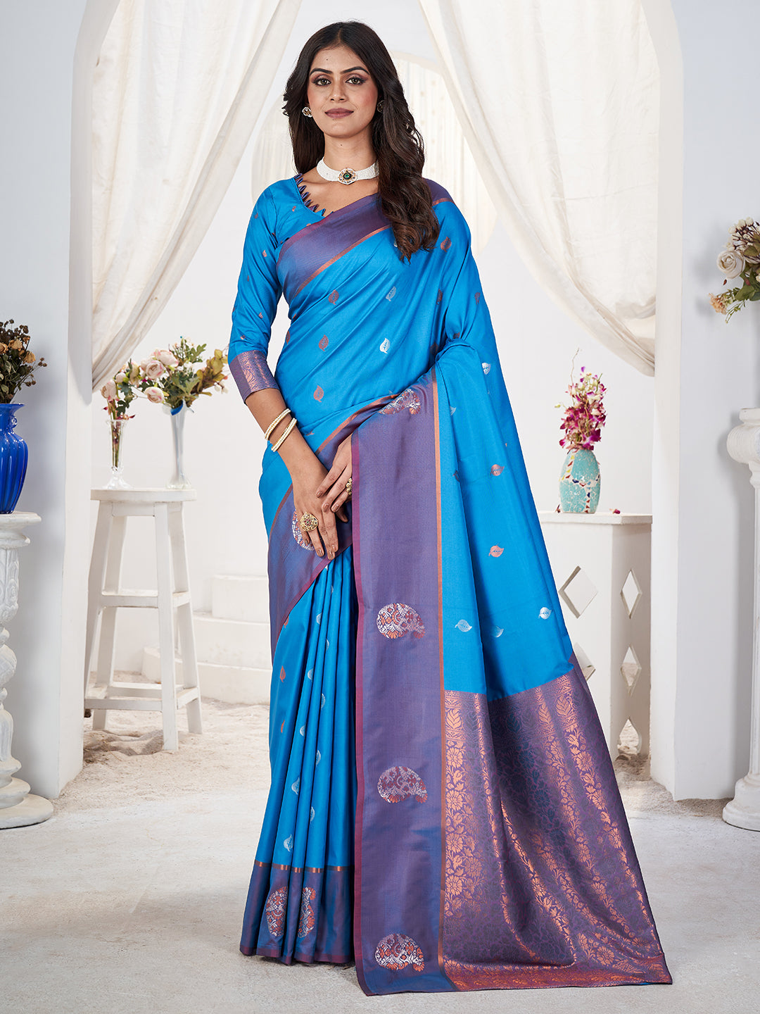 Jamuna Silk in Light Blue