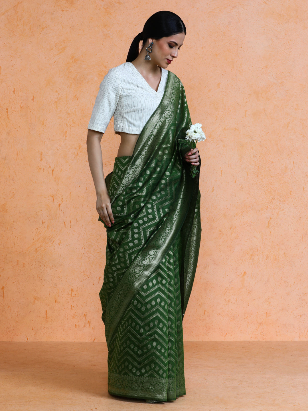 Navriti Cotton in Dark Green