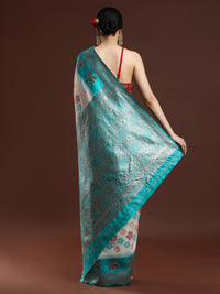 Woven Design Chanderi Cotton Saree in Light Grey