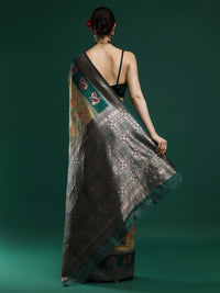 Woven Design Chanderi Cotton Saree in Dark Yellow