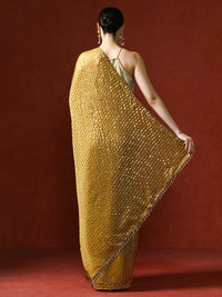 Women Sequinned Embellished Heavy Work Saree in yellow