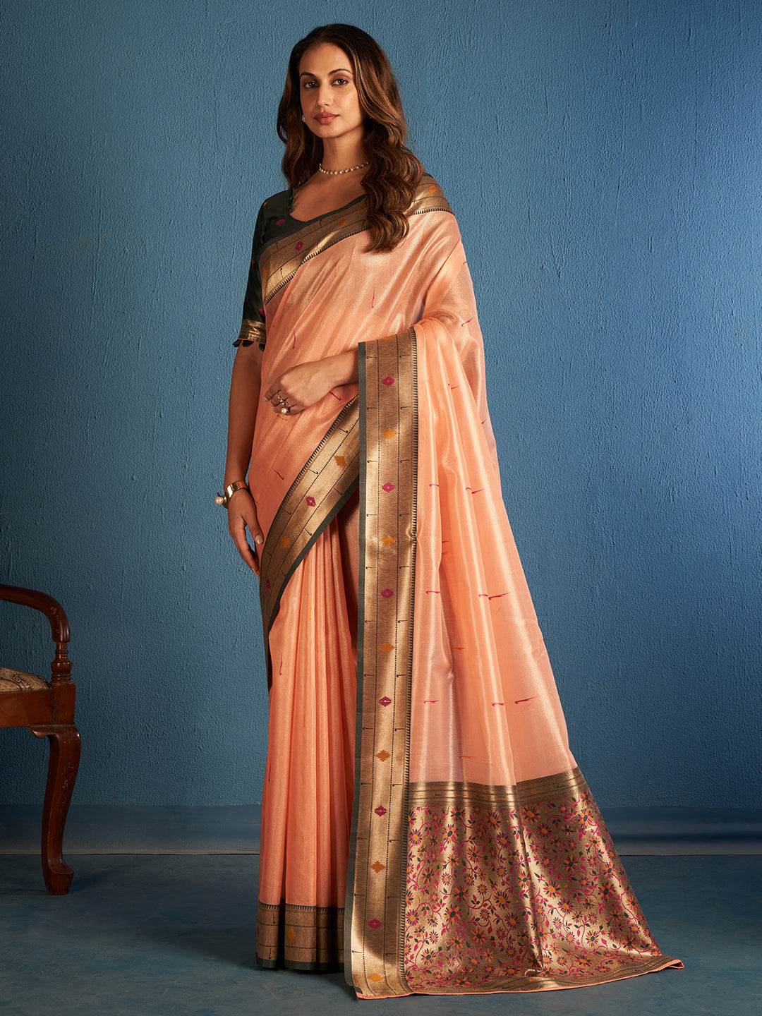 Vamika Silk in Peach