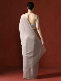 Solid Saree with Blouse Piece in brown