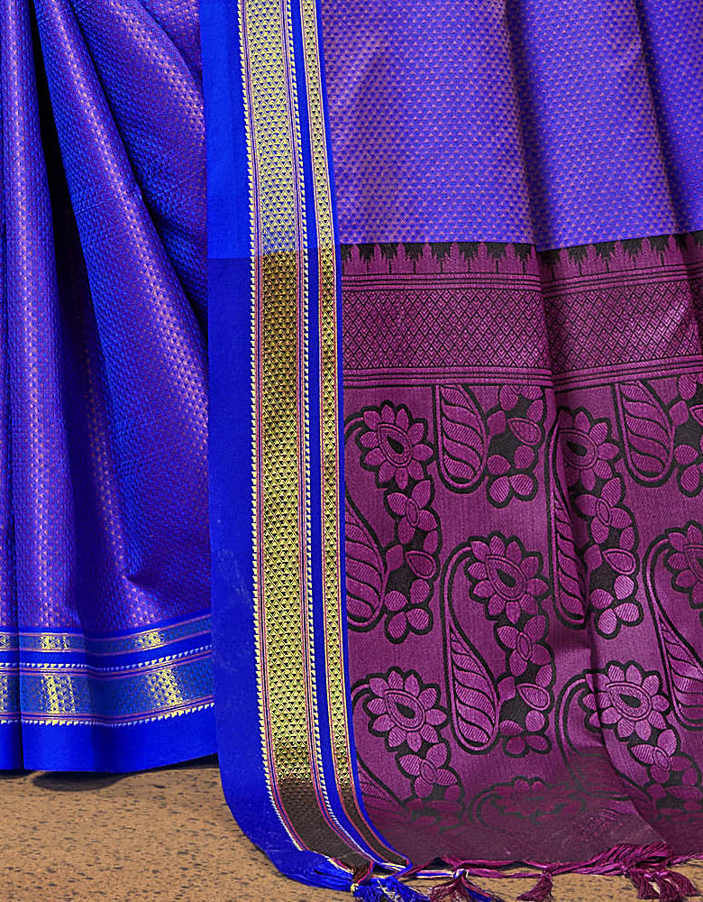 Rajkanya Khun Saree Blue