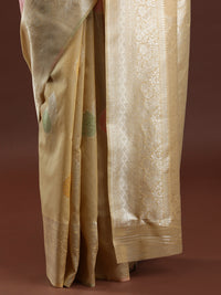 Woven Design Chanderi Cotton Saree in Beige