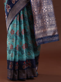 Woven Design Chanderi Cotton Saree in Blue