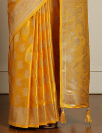 Banarasi Ethnic Motifs Woven Design Saree With Blouse in Yellow