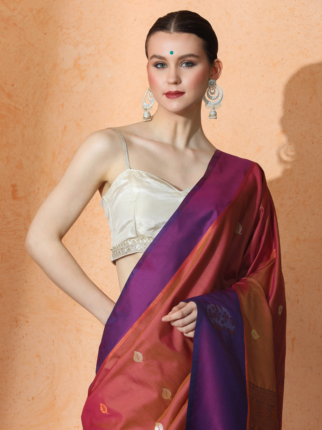 Jamuna Silk in Maroon