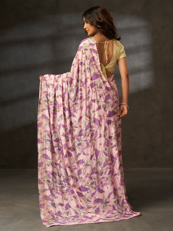 Bageecha Royale in Lavender with Floral Motifs