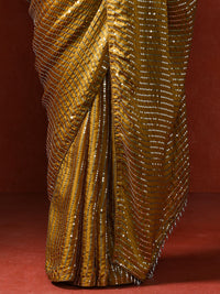 Women Sequinned Embellished Heavy Work Saree in yellow