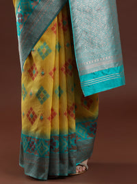 Woven Design Chanderi Cotton Saree in Yellow