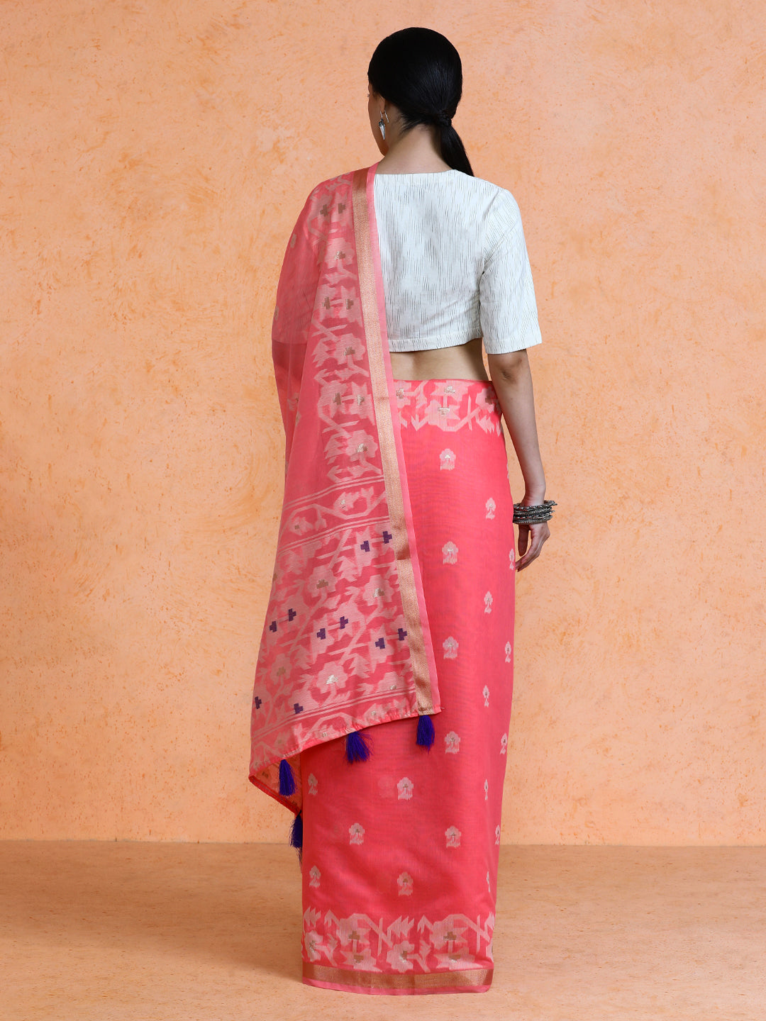 Vinita Cotton in Coral Orange