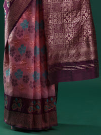 Woven Design Chanderi Cotton Saree in Pink