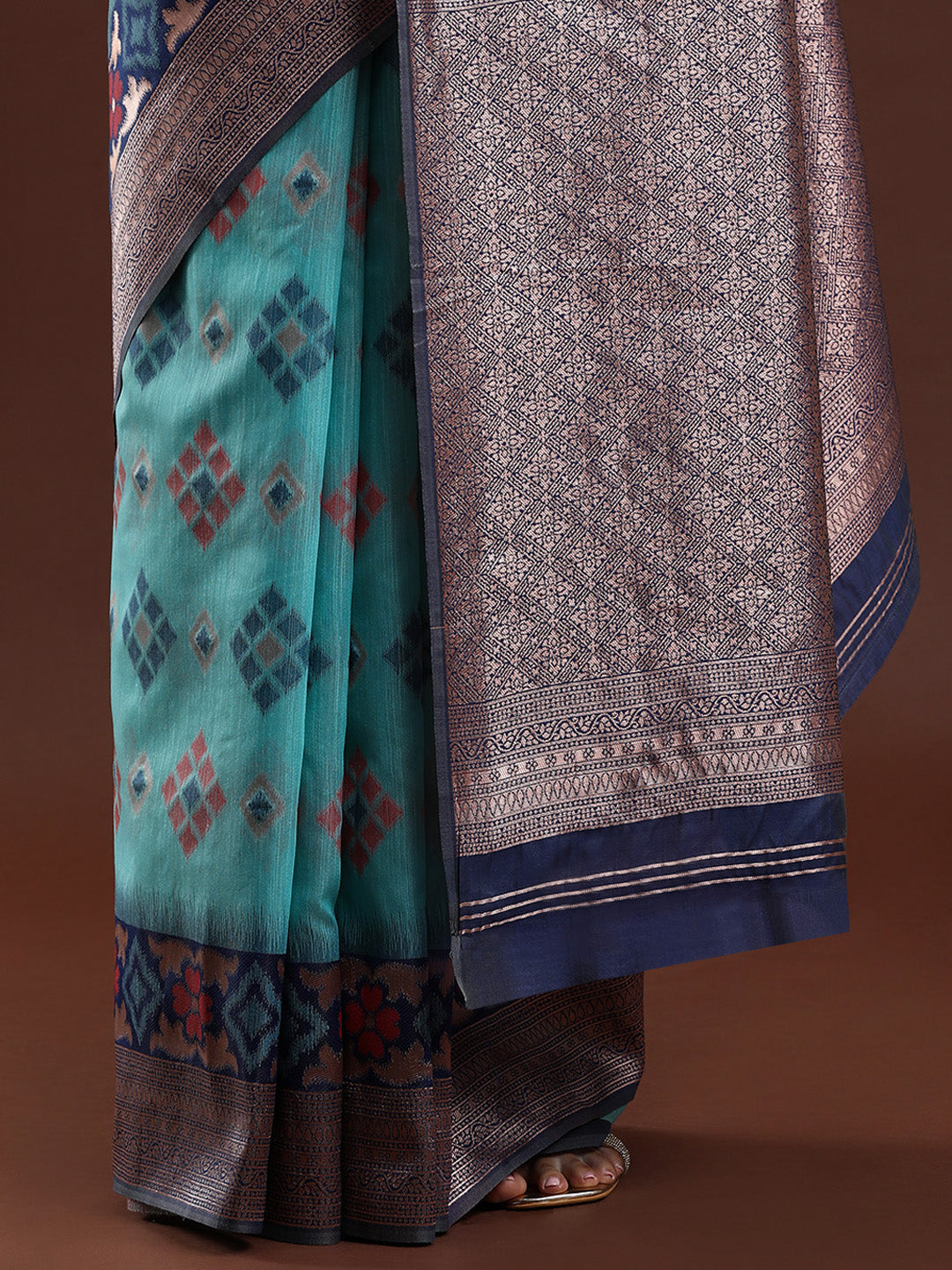 Woven Design Chanderi Cotton Saree in Blue