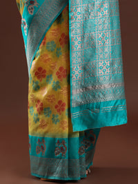 Woven Design Chanderi Cotton Saree in Yellow