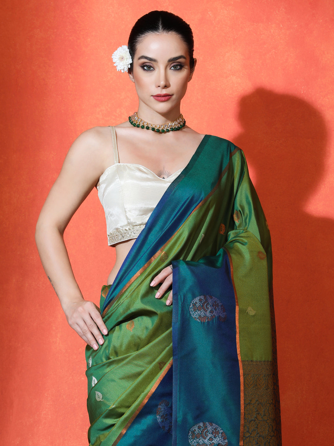 Jamuna Silk in Dark Green