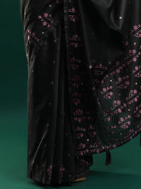 Sarha Woven Design Zari Muga Saree in Grey
