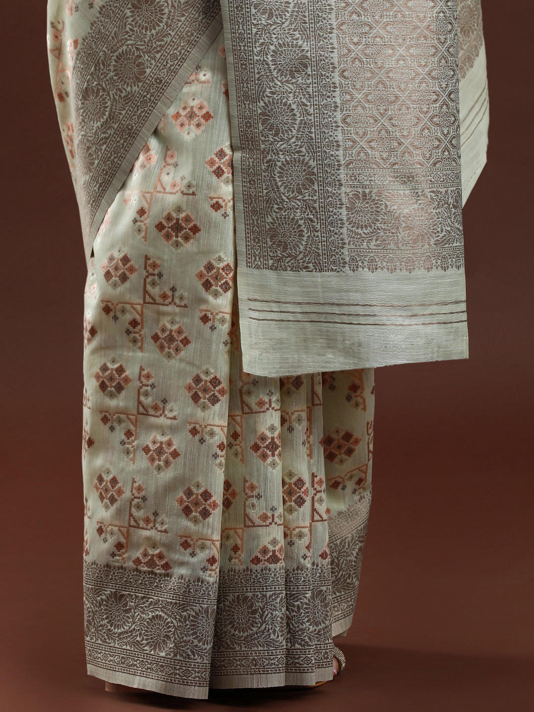 Woven Design Chanderi Cotton Saree in Light Green