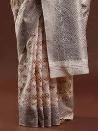 Woven Design Chanderi Cotton Saree in Light Peach
