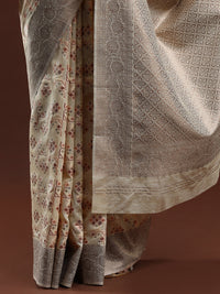 Woven Design Chanderi Cotton Saree in Beige
