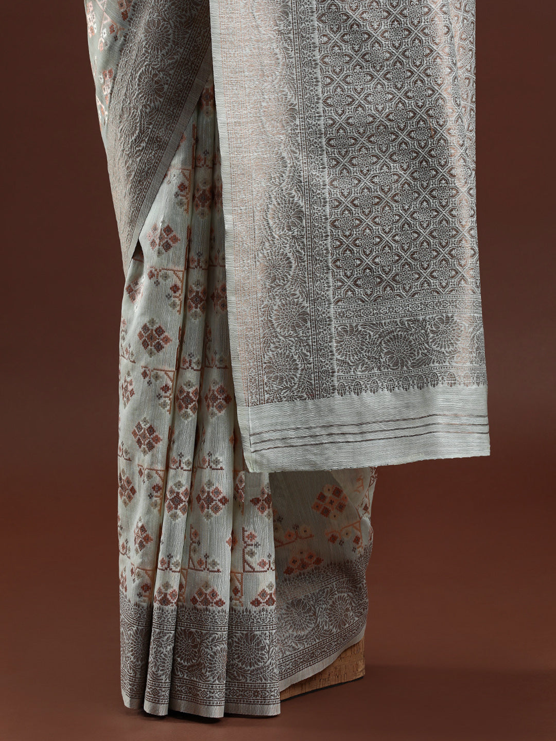 Woven Design Chanderi Cotton Saree in Light Blue