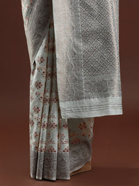 Woven Design Chanderi Cotton Saree in Light Blue