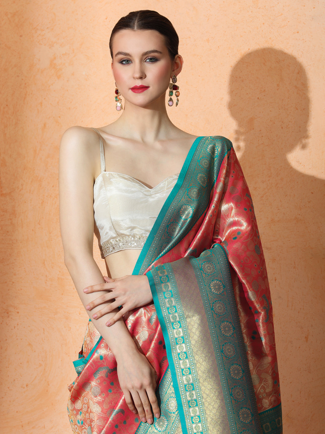 Vasanti Silk in Bright Red