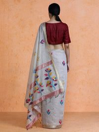 Rithika Cotton in Beige with Peach Motifs