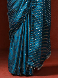 Women Sequinned Embellished Heavy Work Saree in blue
