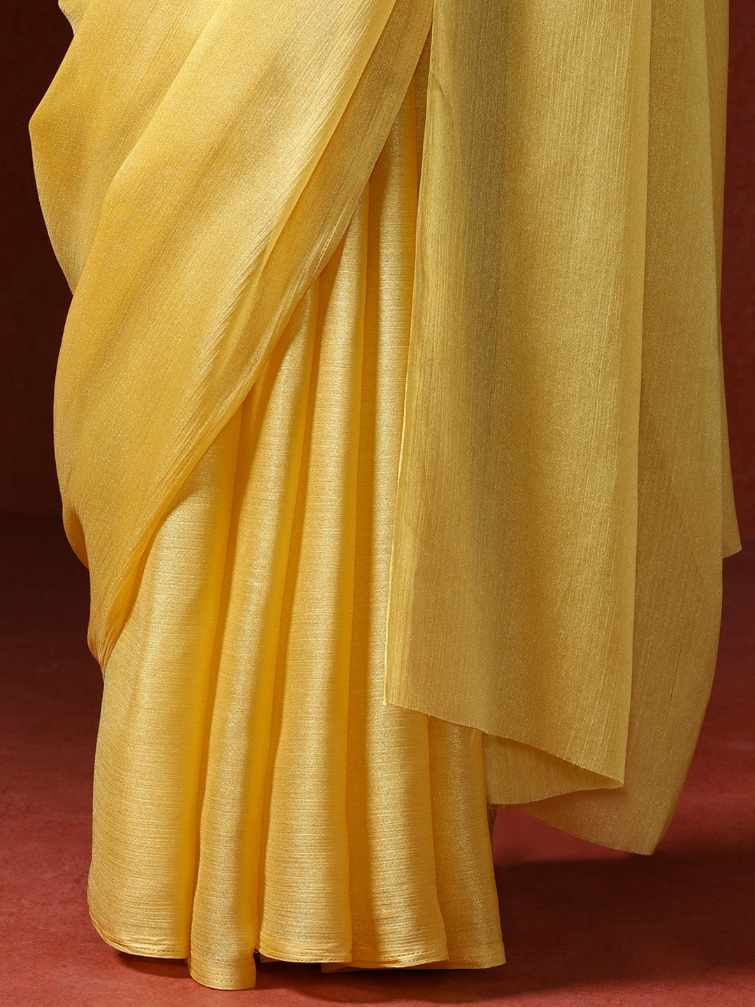 Solid Saree with Blouse Piece in yellow