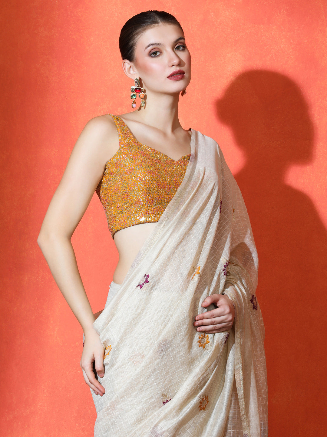 Sundari Cotton In Cream and Brown