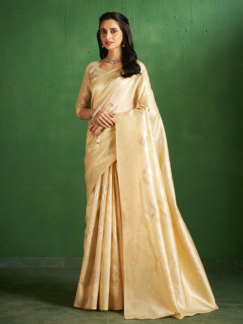 Kalki Silk in Gold - Saree by Sarha