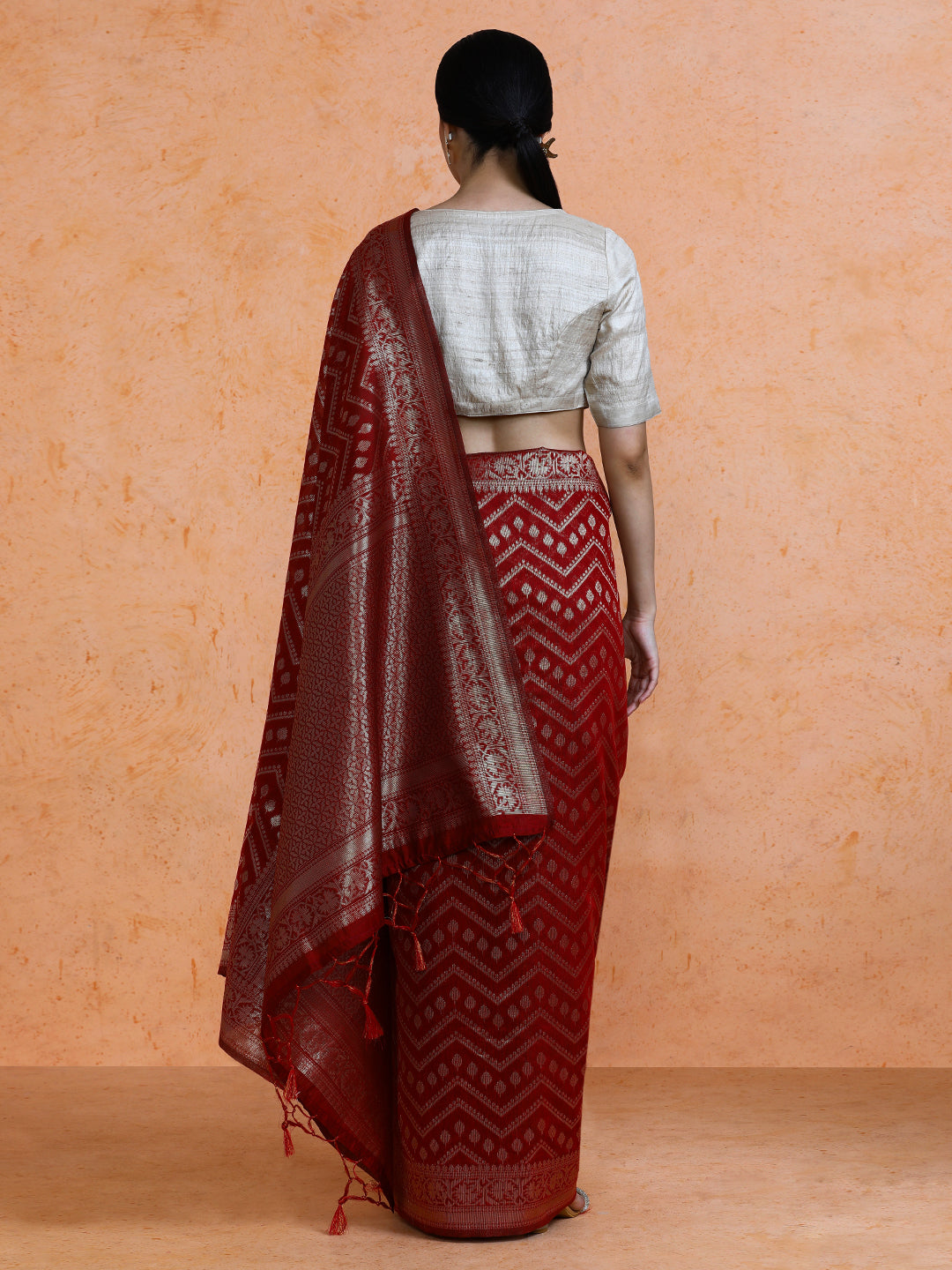 Navriti Cotton in Maroon