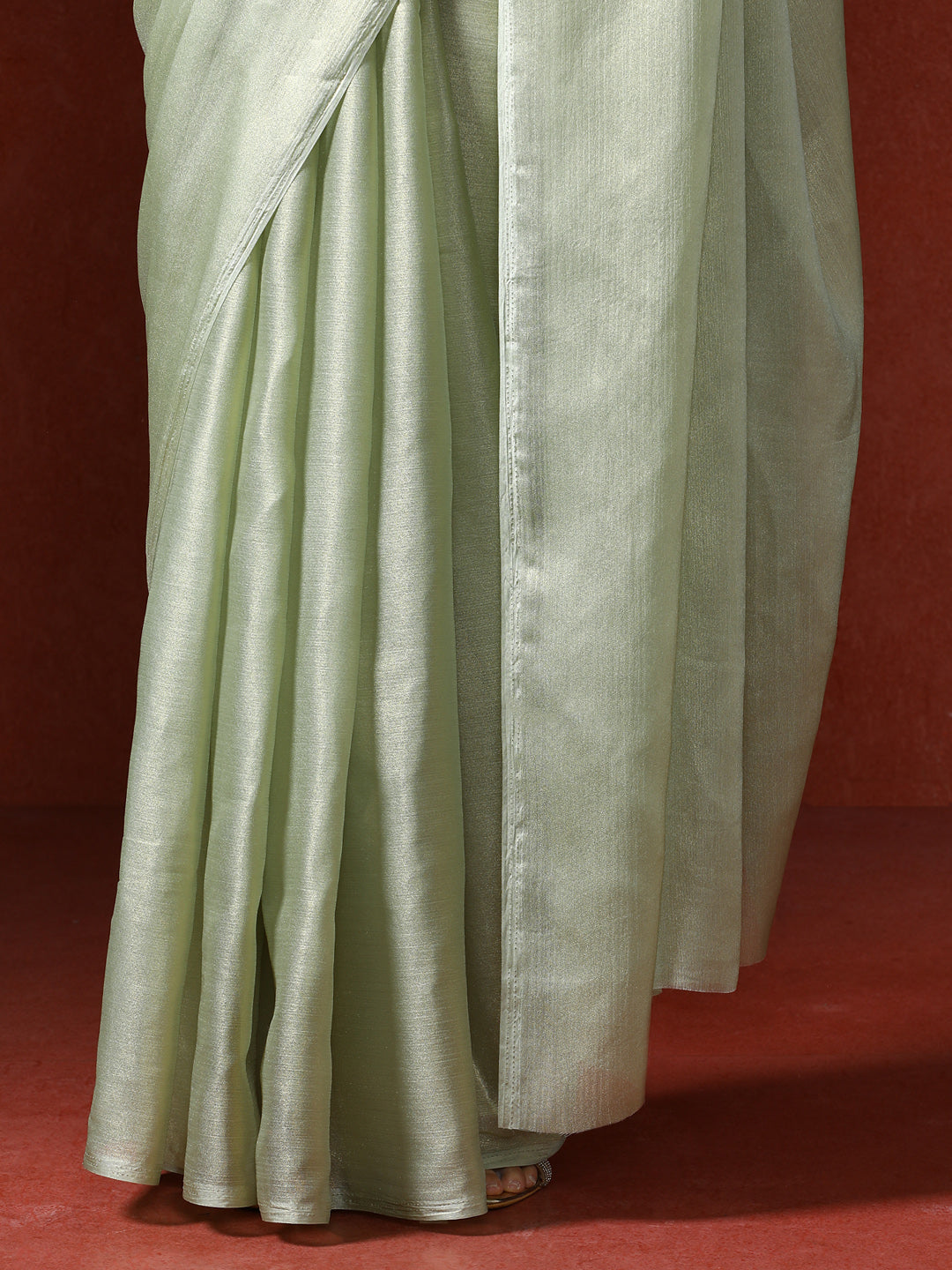 Solid Saree with Blouse Piece in Green