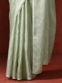 Solid Saree with Blouse Piece in Green