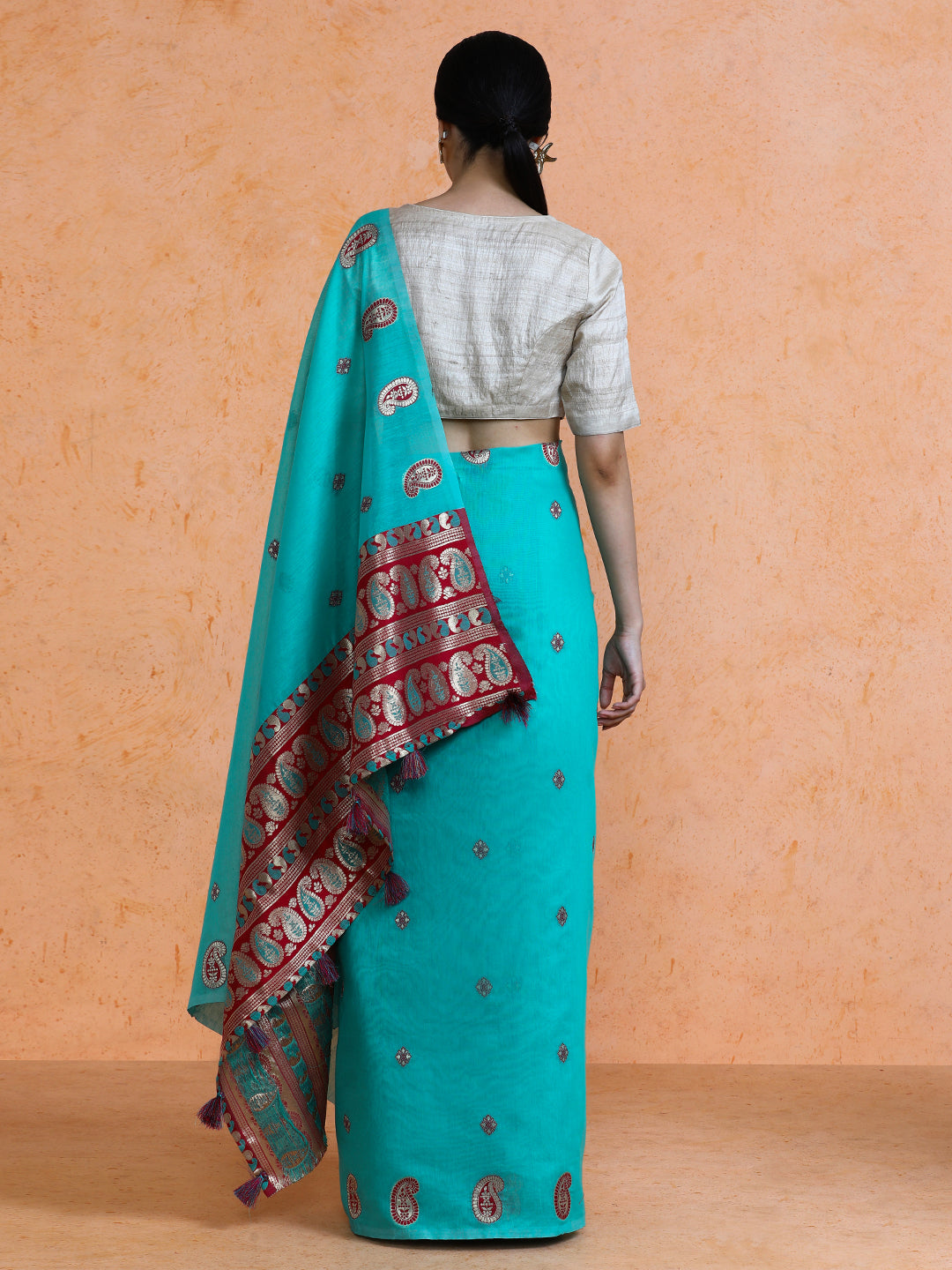 Rasa Cotton in Aqua Blue