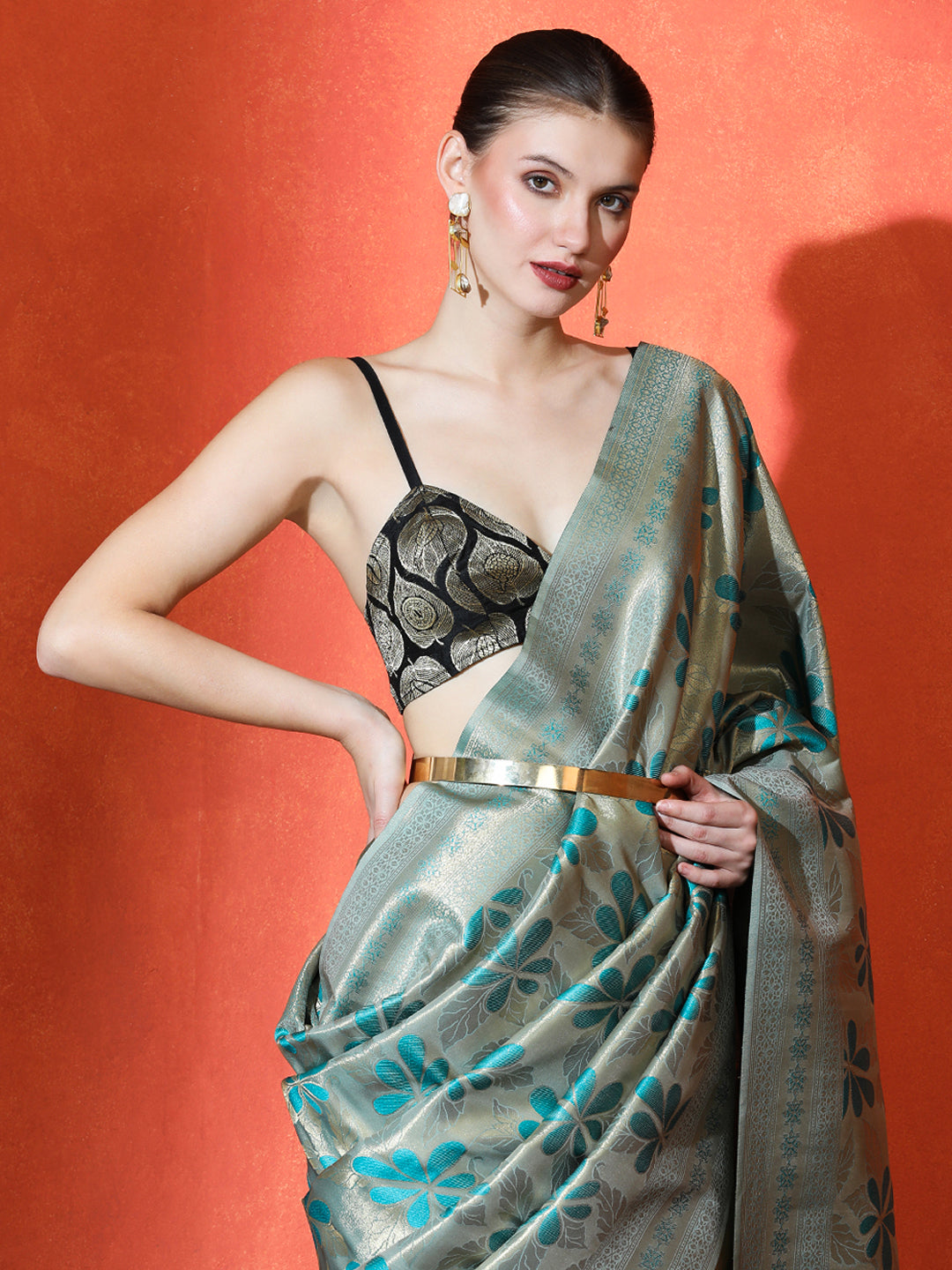 Swarna Silk in Light Blue