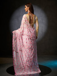 Basanti Bloom in Rose Pink with Floral Motifs