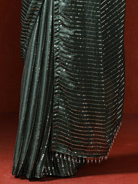 Women Sequinned Embellished Heavy Work Saree in green